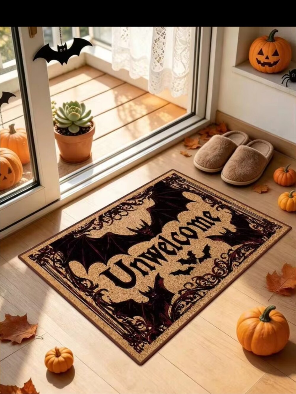 NWT Unwelcome Funny Bat Halloween Fall Welcome Doormat - Picture 7 of 10
